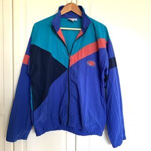 Vintage Wilson Teal/Blue Colorblock Full-Zip Nylon Windbreaker Men’s M